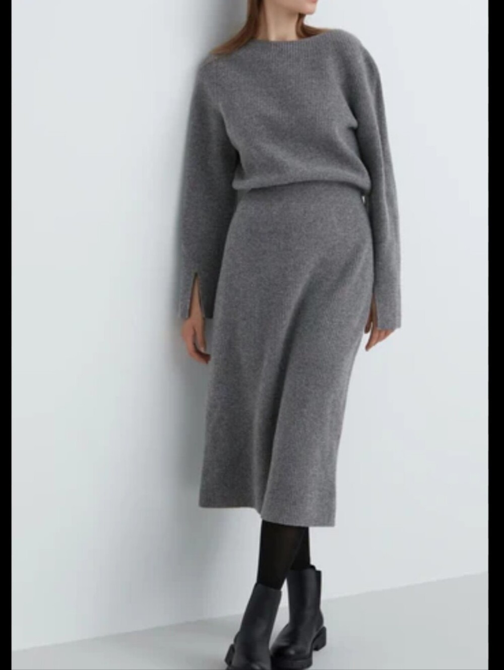 Gray Uniqlo Wool Knit Dress